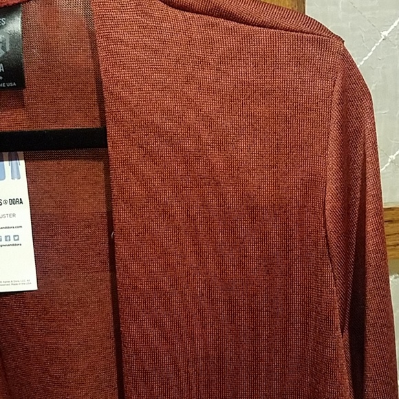 Duster Lightweight Knit Pockets XS/S Marsala - Picture 6 of 7